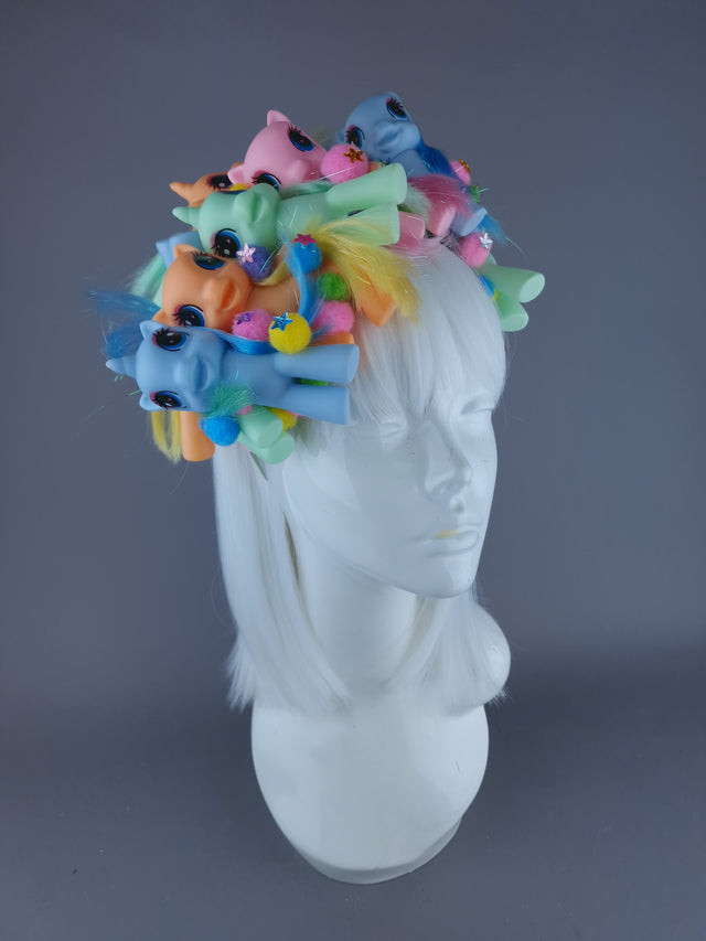 "Poni" Colourful Pony Vintage-Style Fascinator Hat
