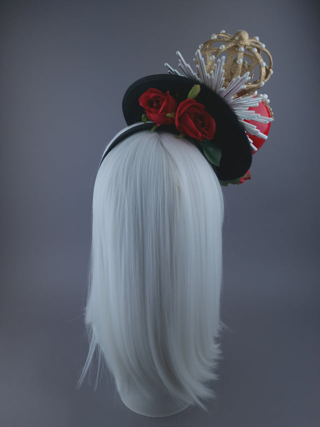 Pearls & Swine: Hat Red Sacred Heart, Cherub & Roses