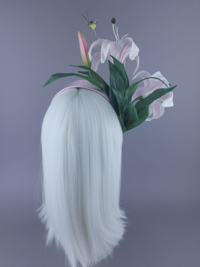 "Summa" Pastel Pink Flower & Bees Headdress