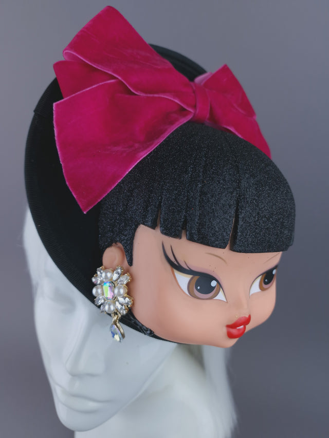 Pearls & Swine: Hat Quirky Black Dollface & Bow