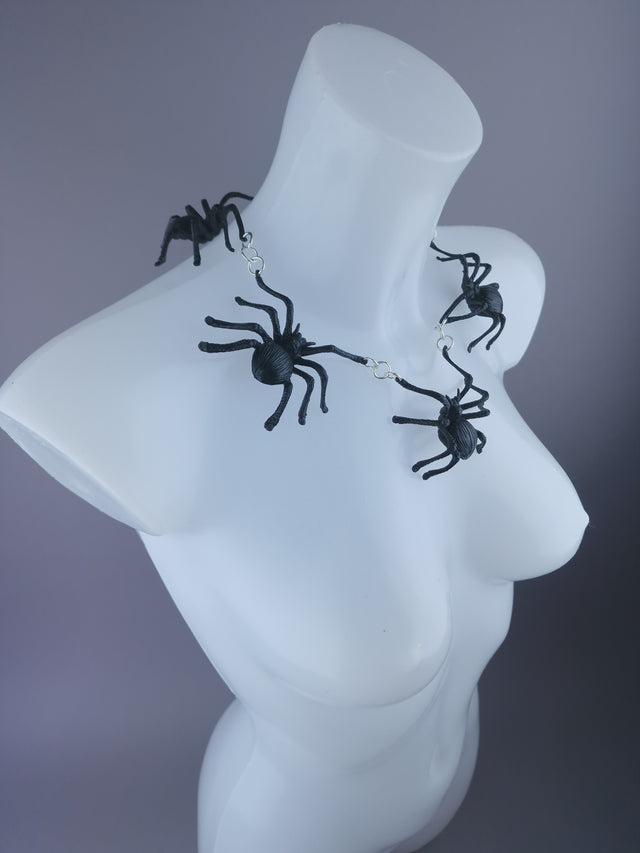 Black Spiders Necklace