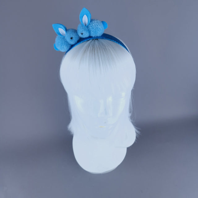 "Pompom" Blue Bunny Rabbit Glitter Headband