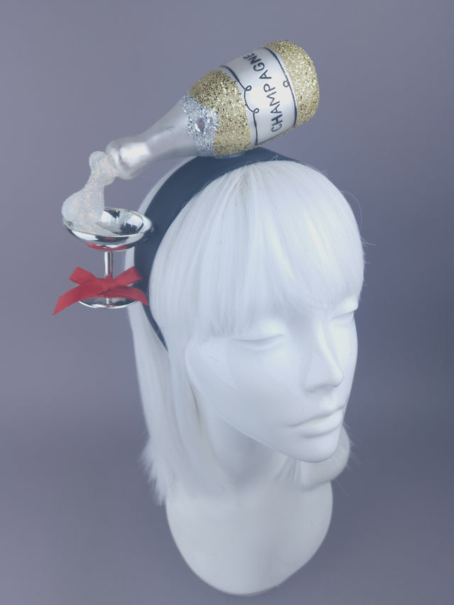"Pour Me Another" Champagne Headpiece
