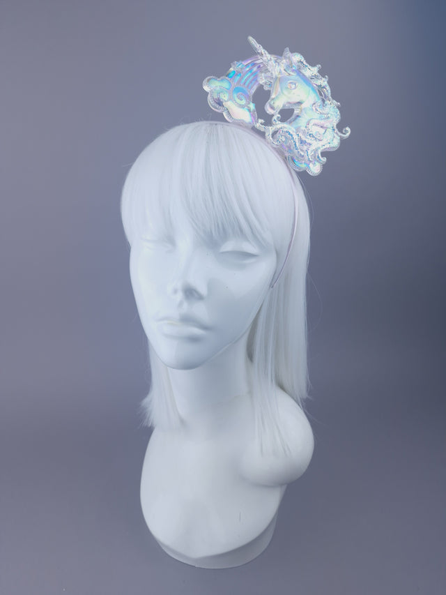 "Lunara" Iridescent Unicorn & Rainbow Headpiece
