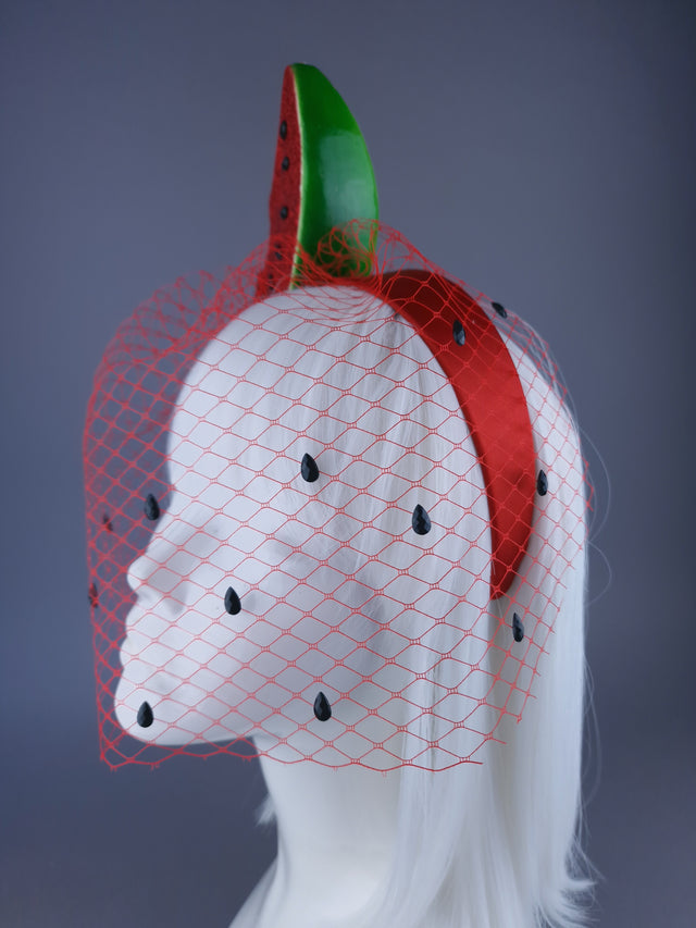 "Not In My Name" Watermelon Veil Headpiece