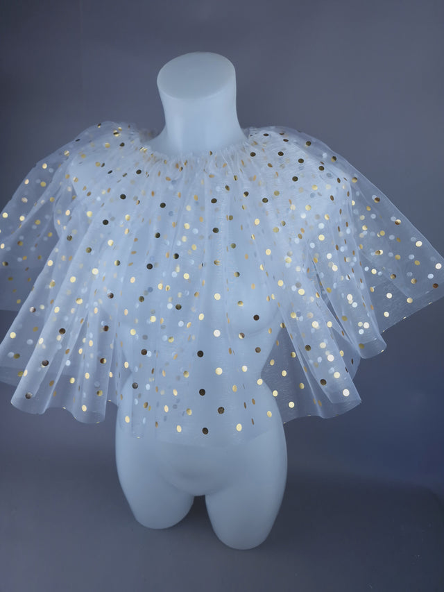 "Bobo" Spotted Neck Ruffle, Clown Collar