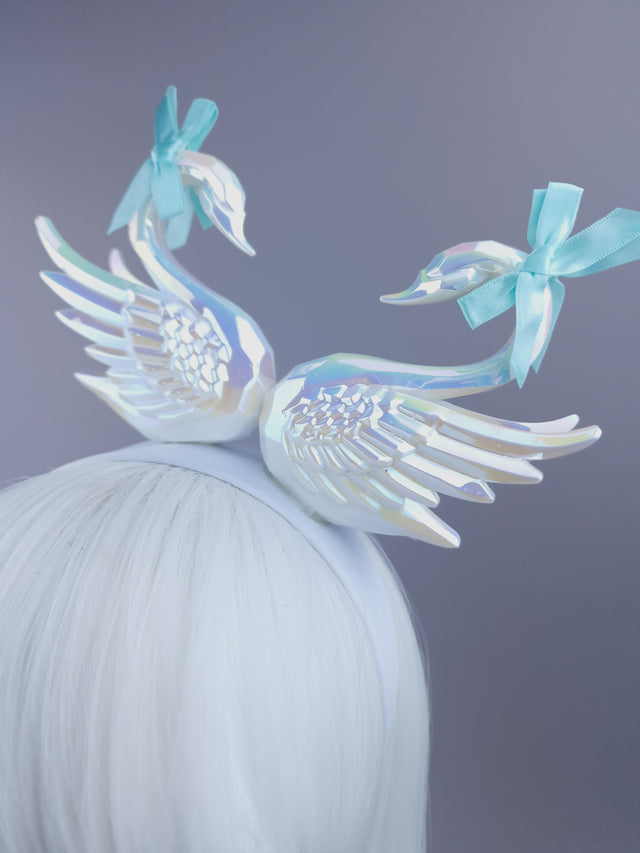 Pearls & Swine: Swan Headdress Iridescent