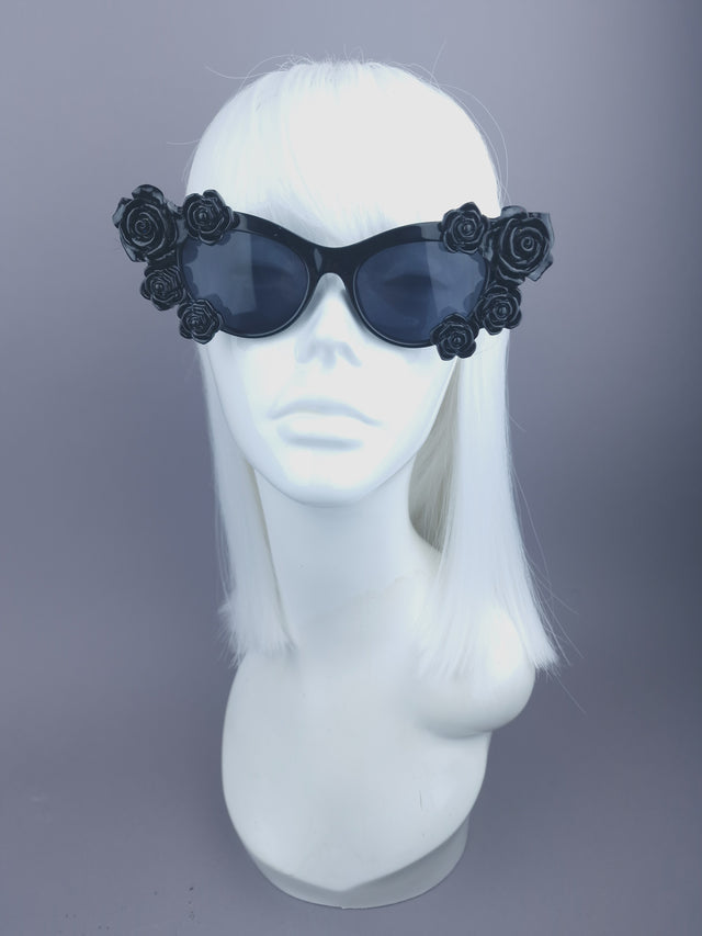 SAMPLE: Black Roses Cat Eye Sunglasses