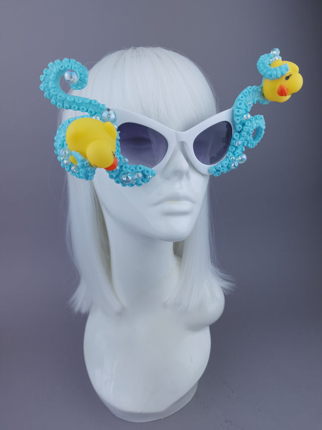 Pearls & Swine: Pastel Blue Tentacle & Duck Sunglasses "Bubble Bath"