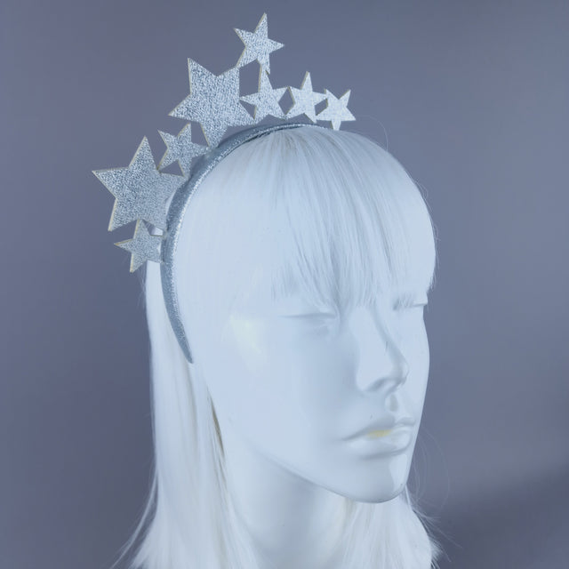 SAMPLE! Silver Glitter Star Headband