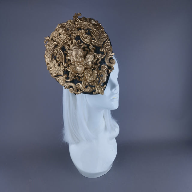 "Ataullah" Gold Filigree & Cherub Fascinator Hat