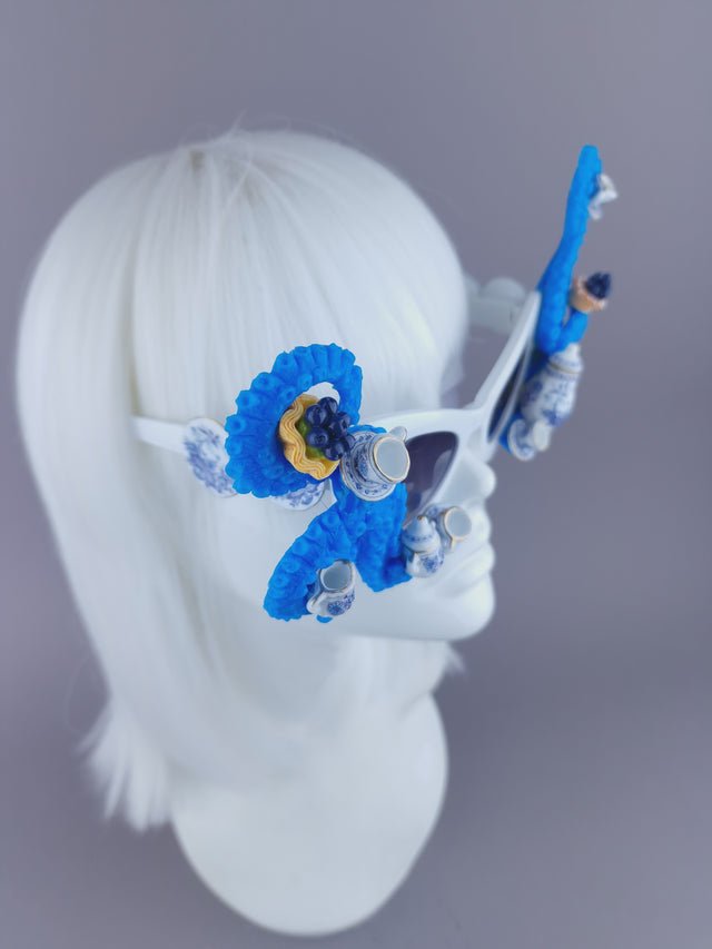 Pearls & Swine: Blue Tentacle, Tea & Cake Sunglasses "Seaparty"