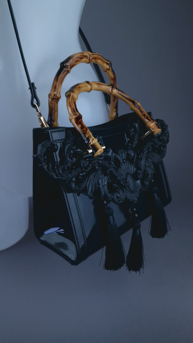 "Shadow" Black Filigree Handbag