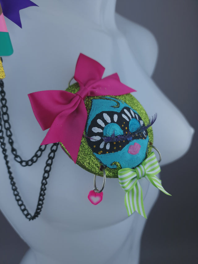 Colourful Dollface Necklace Brooch Jewellery
