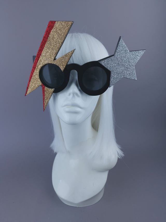 SECOND: "Golden Years" David Bowie Gold Stripe Sunglasses