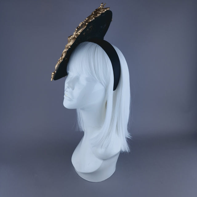 "Ataullah" Gold Filigree & Cherub Fascinator Hat