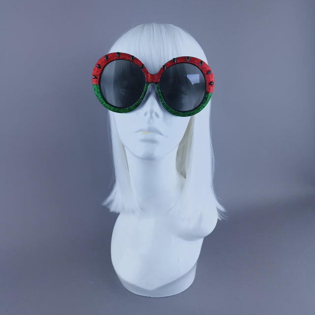 "Ceasefire" Watermelon Oversized Round Sunglasses (Charity)