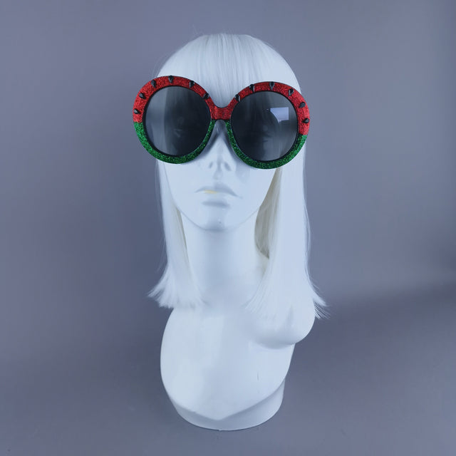 "Ceasefire" Watermelon Oversized Round Sunglasses