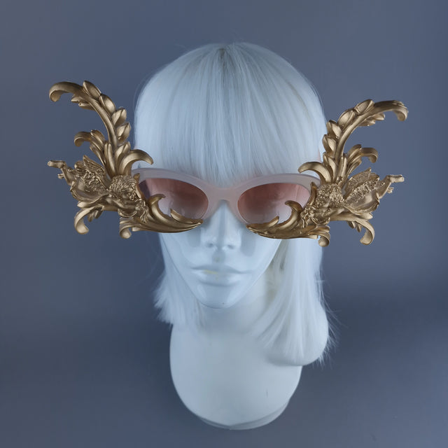 "Gild" Dramatic Gold Filigree Sunglasses