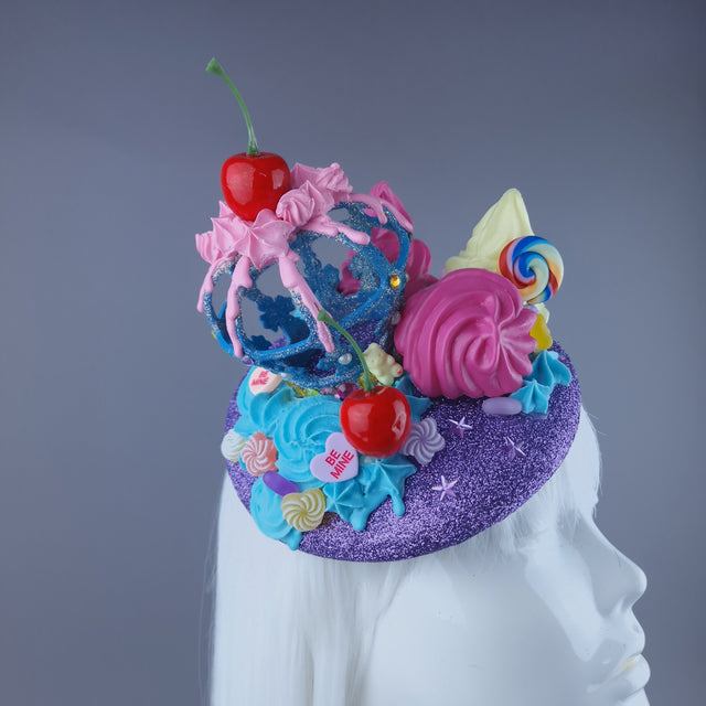 "Antoinette" Crown, Cherries & Cream Food Fascinator Hat