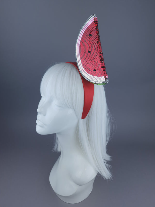 Pearls & Swine: Mirrorball Watermelon Headdress "Noone Is Free Until We All Are Free"