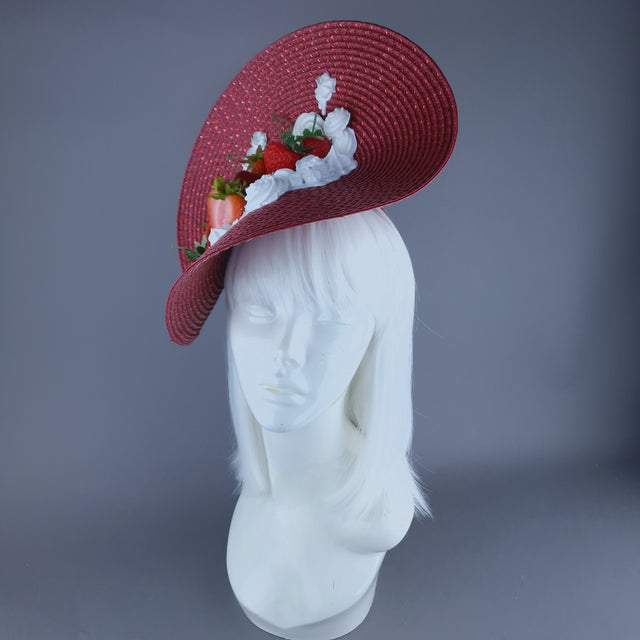 "Darling" Strawberry, Cherry & Cream Fruit Food Fascinator Hat