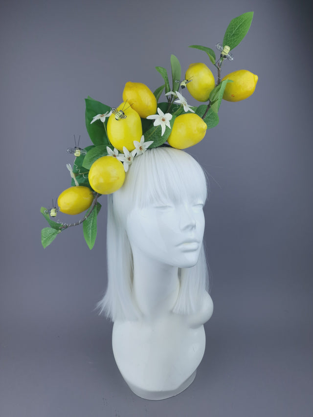 Yellow Lemons & Bees Headpiece "Joy"