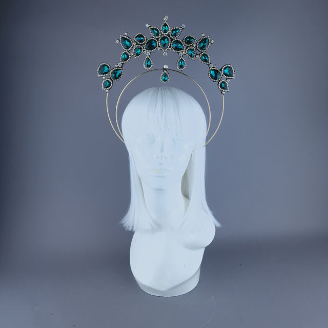 Teal Green Jewel Halo Headdress