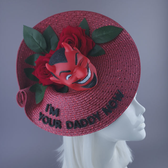 "I'm Your Daddy Now" Roses & Devil Quote Hat