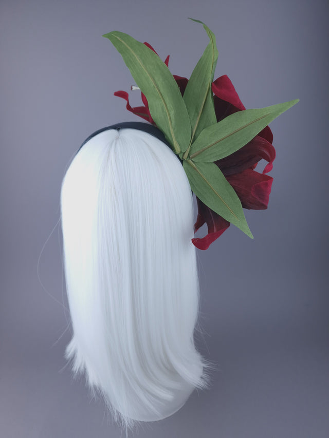 Red Lillies Flower Headpiece