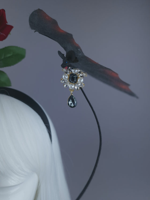 Pearls & Swine: Roses & Bat Headdress "Batty"