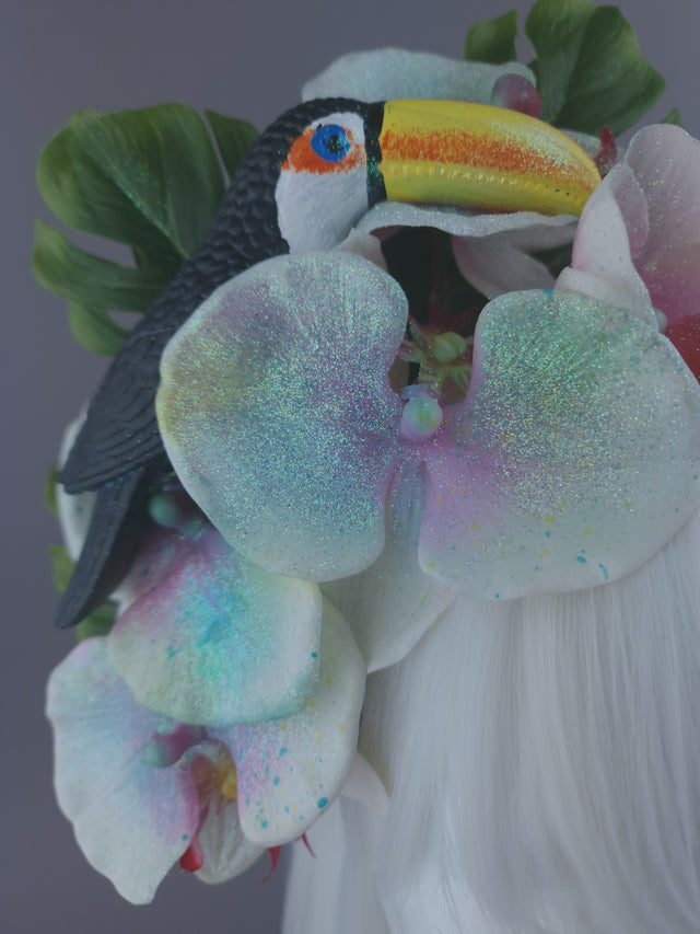 Pearls & Swine: Sparkly Orchid & Toucan Floral Headdress