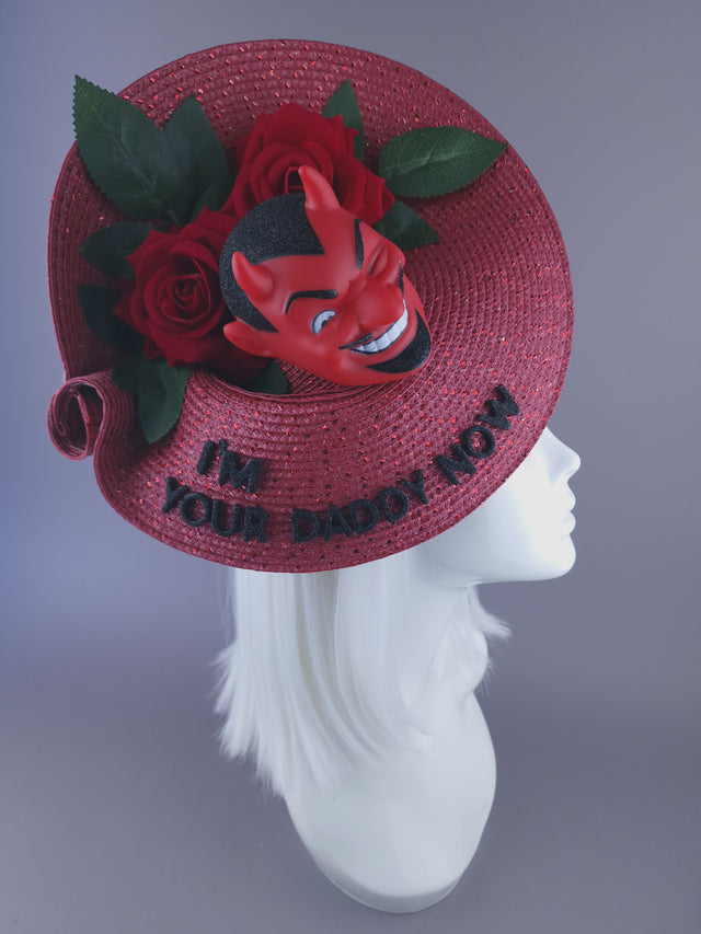 "I'm Your Daddy Now" Roses & Devil Quote Hat