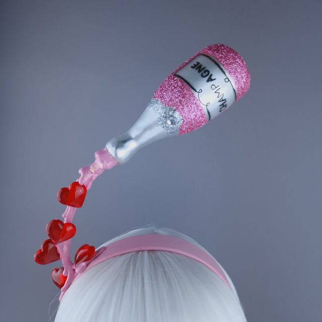 "Champers" Champagne Valentines Headpiece