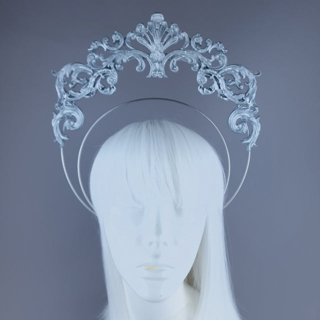 "Adorado" Silver Filigree Halo