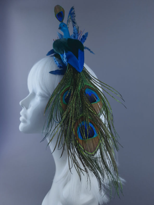 "Preen" Peacock & Flower Headdress
