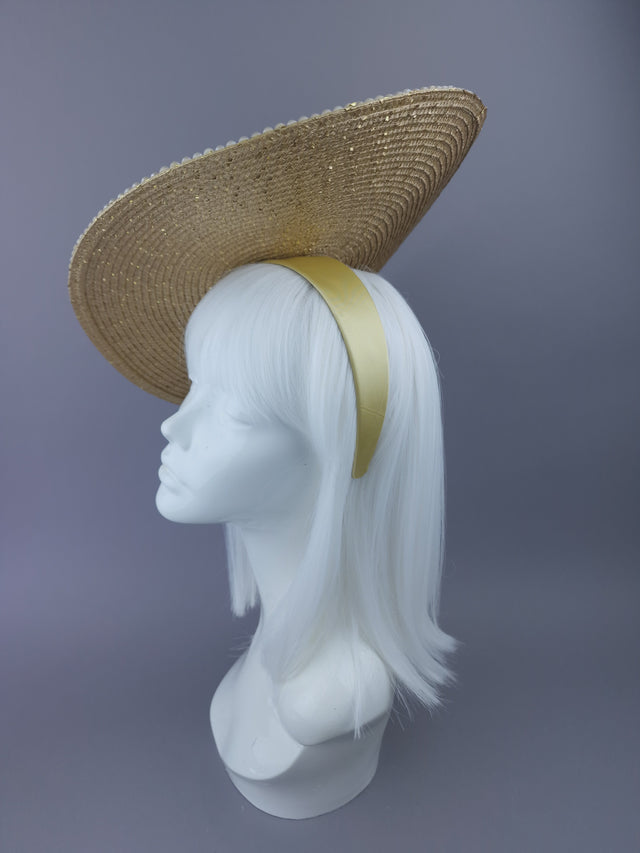 "The Swing" Gold Filigree, Art Print & Pearls Hat