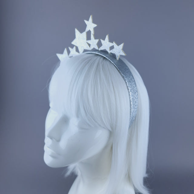 SAMPLE! Silver Glitter Star Headband