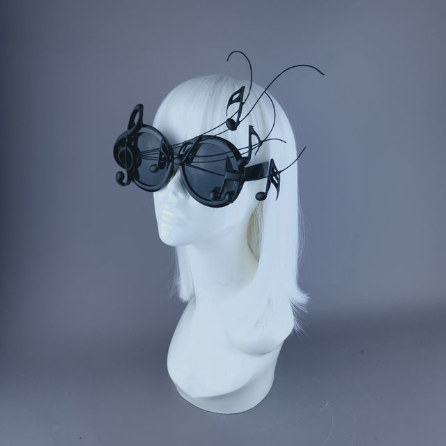 "Song" Oversized Round Musical Note Sunglasses