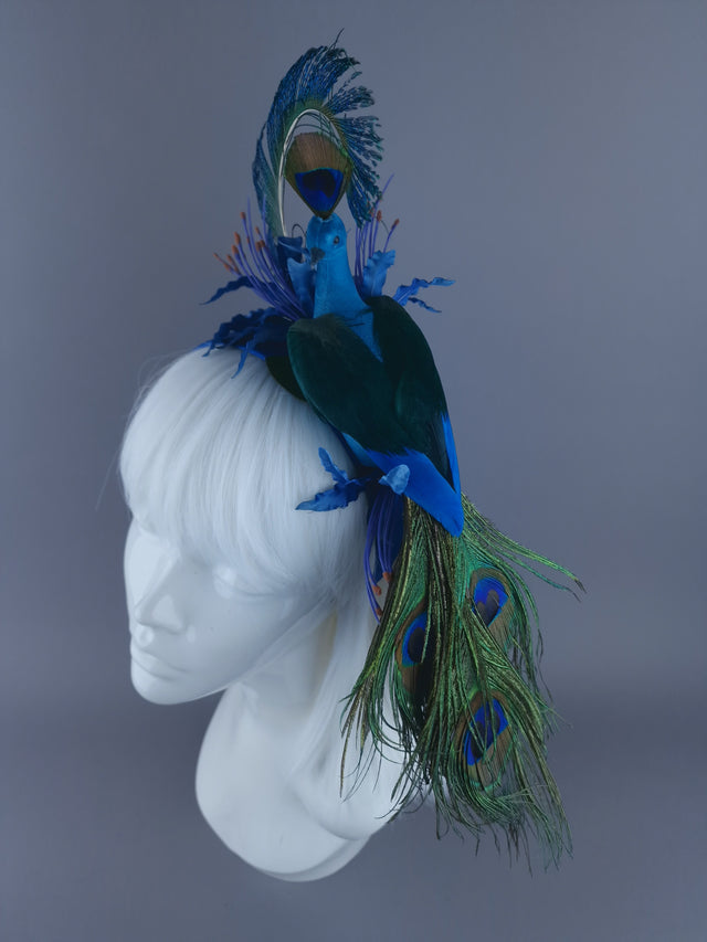 "Preen" Peacock & Flower Headdress
