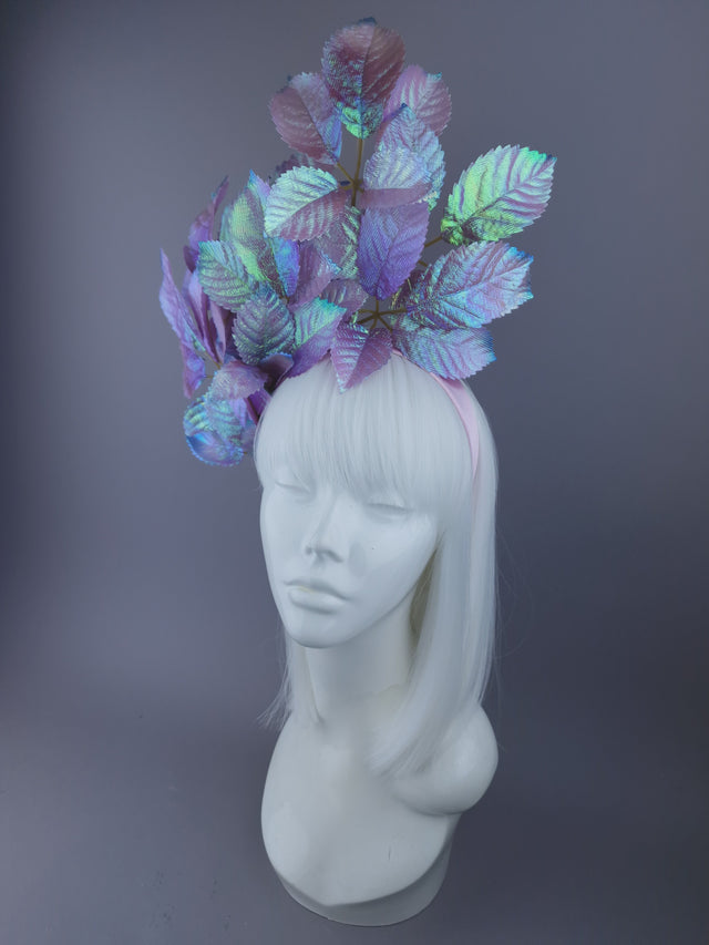 Pink/Purple/Blue Iridescent Leaf Headdress