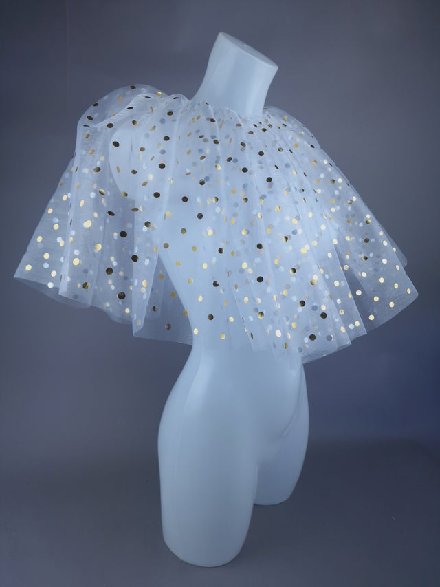 "Bobo" Spotted Neck Ruffle, Clown Collar