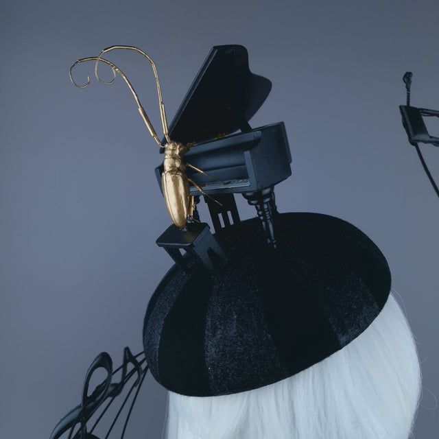 "Beethoven's Silence" Black Fascinator Hat