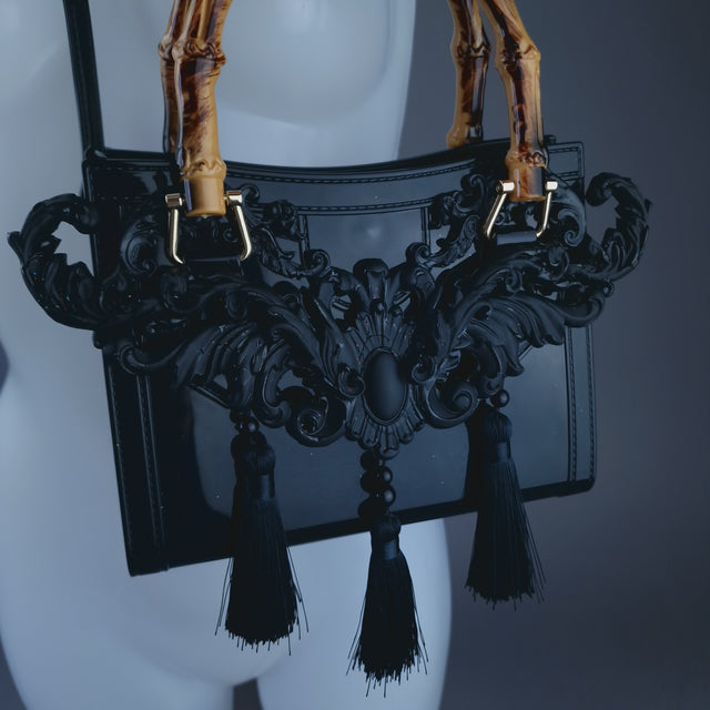 "Shadow" Black Filigree Handbag