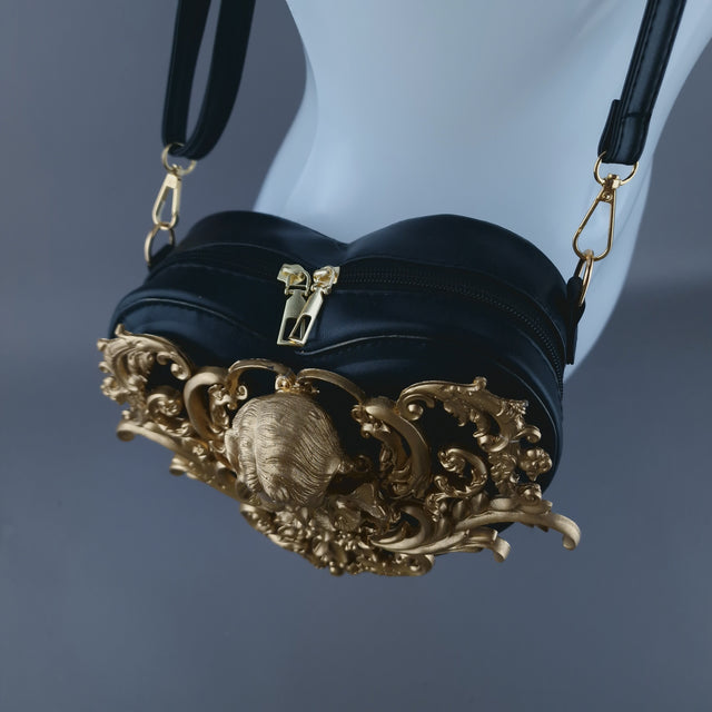 SAMPLE! Gold Cherub Filigree Heart Shaped Handbag