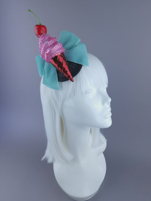 "Sorbet" Ice Cream & Bow Mini Fascinator