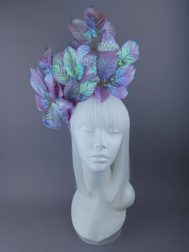 Pink/Purple/Blue Iridescent Leaf Headdress