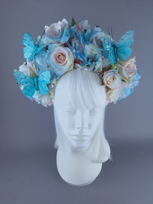 "Lizzie" Pastel Flower with Butterfly Headdress