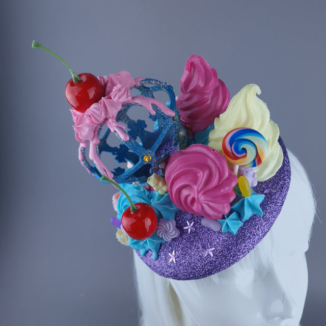 "Antoinette" Crown, Cherries & Cream Food Fascinator Hat
