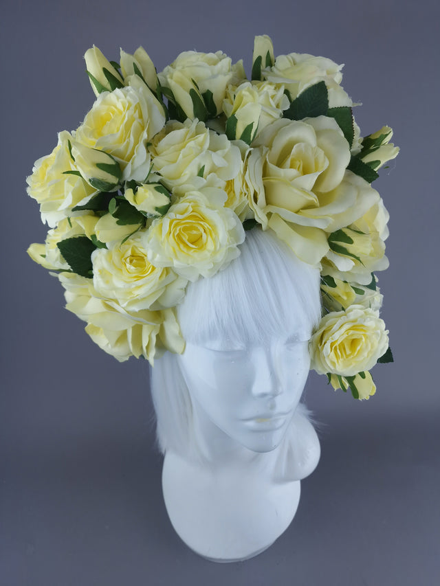 "Lili" Pastel Lemon Yellow Flower Headdress